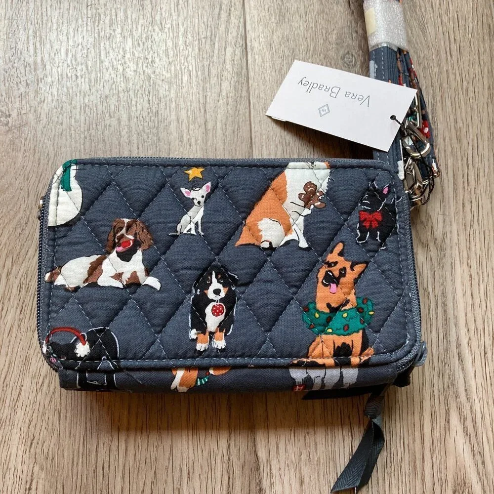 Vera Bradley RFID 3-in-1 Crossbody in Holiday Dogs NWT